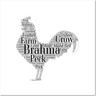 Rooster Word Cloud Original Art Posters and Art